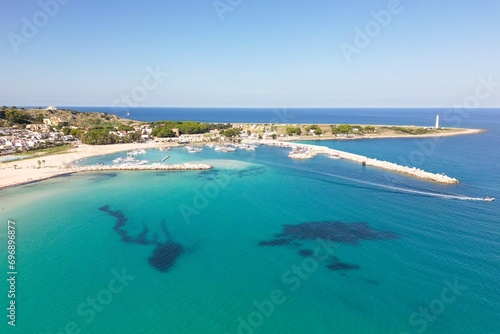 Aerial drone view of San Vito Lo Capo in Sicily