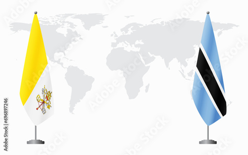 Vatican and Botswana flags for official meeting