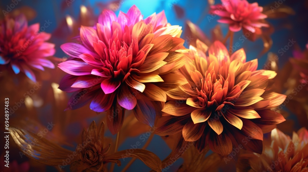 hermosas flores color marron digital art work Ai Generative
