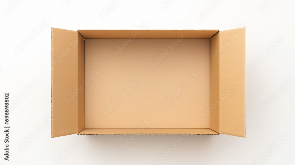 open cardboard box isolated, mockup