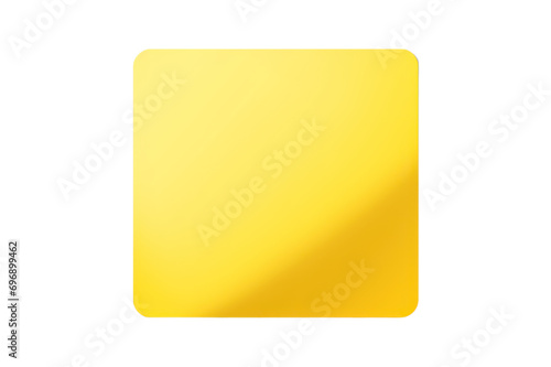 yellow sticky note on transparent background