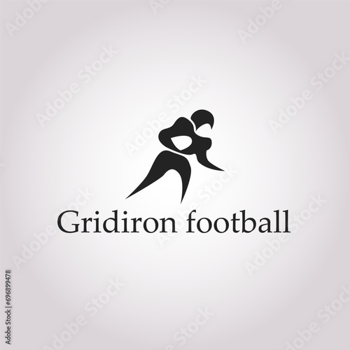 American Football player's running. Vector illustration