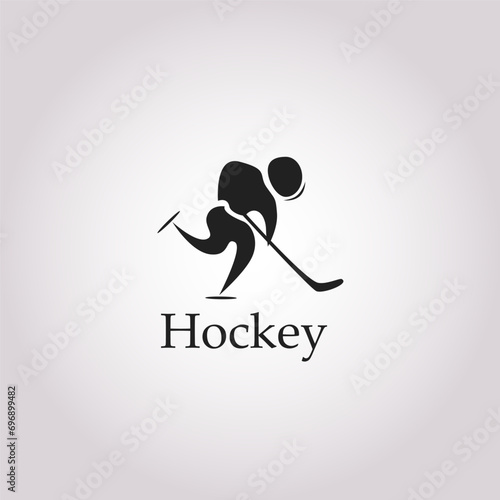 Hockey player skating, isolated vector, icon. Ice hockey team sport