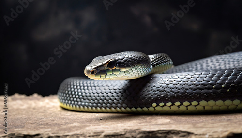 close up of a black mamba photo