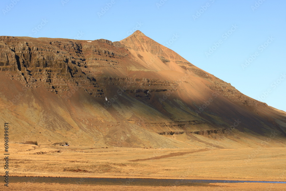Viewpoint on mountain in the Austurland region of Iceland