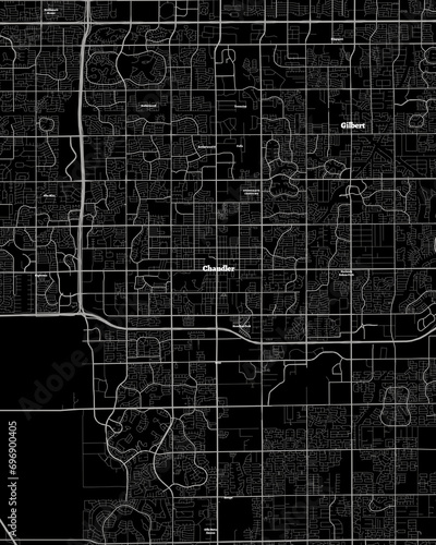 Chandler Arizona Map, Detailed Dark Map of Chandler Arizona photo