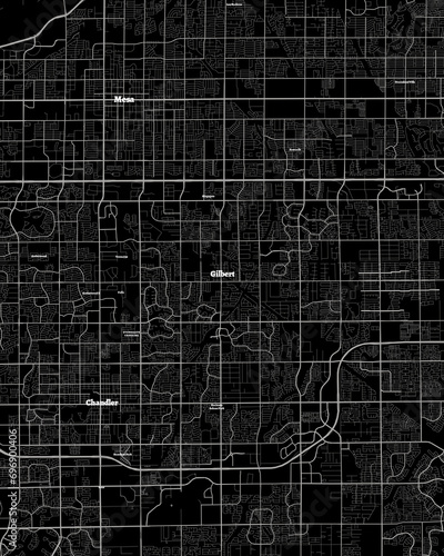 Gilbert Arizona Map, Detailed Dark Map of Gilbert Arizona photo