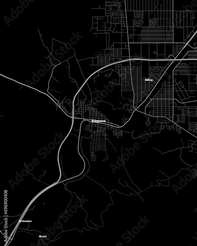 Kingman Arizona Map, Detailed Dark Map of Kingman Arizona photo