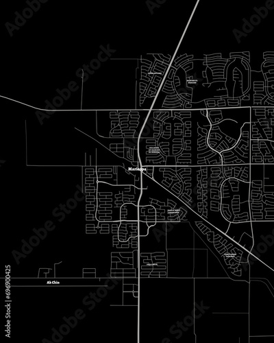 Maricopa Arizona Map, Detailed Dark Map of Maricopa Arizona