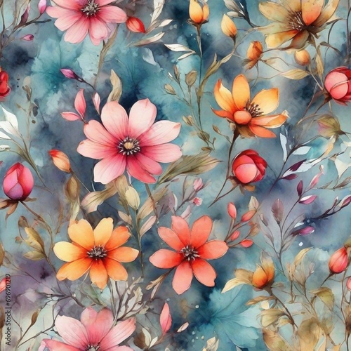 abstract floral background generated Ai