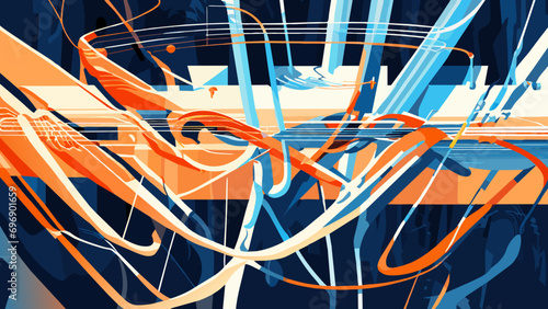 Vibrating strings in a musical composition. vektor icon illustation