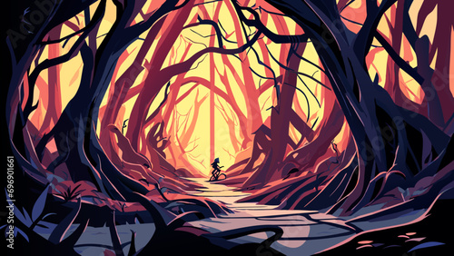Tangled vines in a magical forest. vektor icon illustation