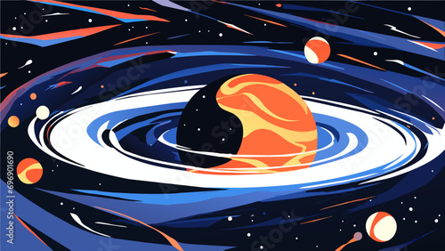 Gravitational waves in outer space. vektor icon illustation