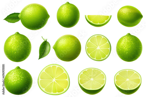 set of lime on transparent background