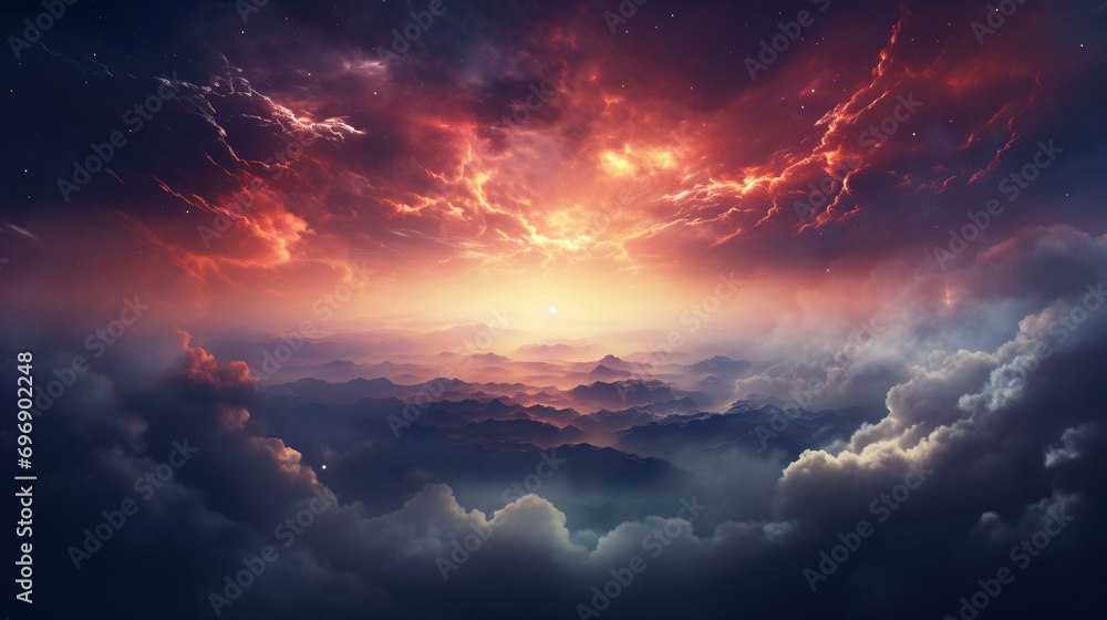 Fototapeta premium sunset in the sky