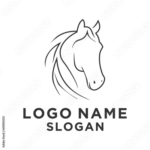 Elegant black horse vector logo