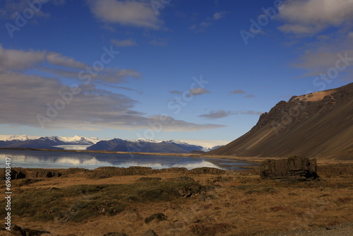 View on a iceberg on the Diamond Beach located south of the Vatnaj  kull glacier between the Vatnaj  kull National Park and the town of H  fn