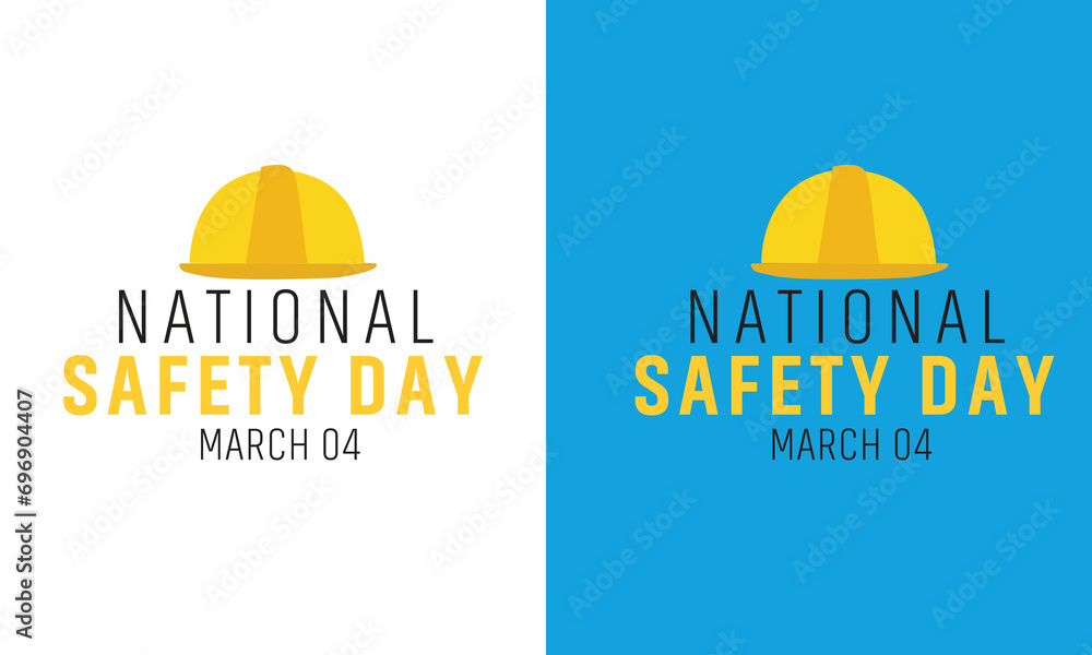 Fototapeta premium National Safety Day March 04 T Shirt Design, Typographic Design, Vector Design.