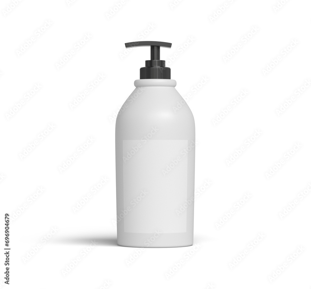 흰색 펌프 플라스틱 병 라벨 목업 White Pump Bottle Mock up with Blank Label 흰색 펌프 플라스틱 병 라벨 목업 White Pump Bottle Mock up with Blank Label