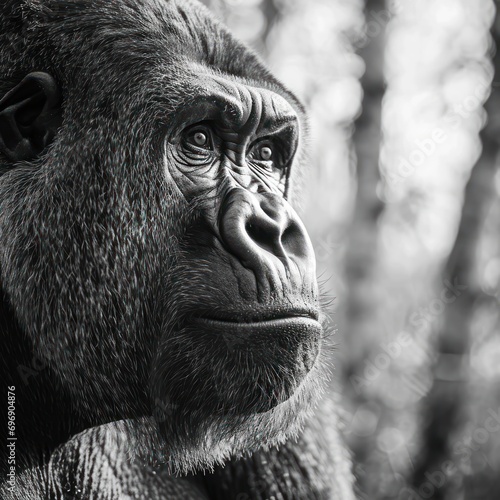 Gorilla Gaze - AI Generated Digital Art