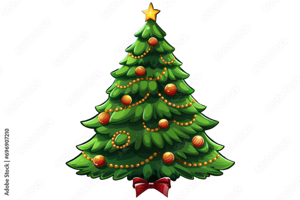 christmas tree isolated on transparent background