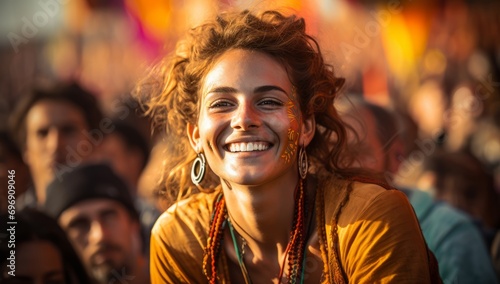 Hues of Happiness: Smiling Women in Pride Atmosphere © WhimsyWorks