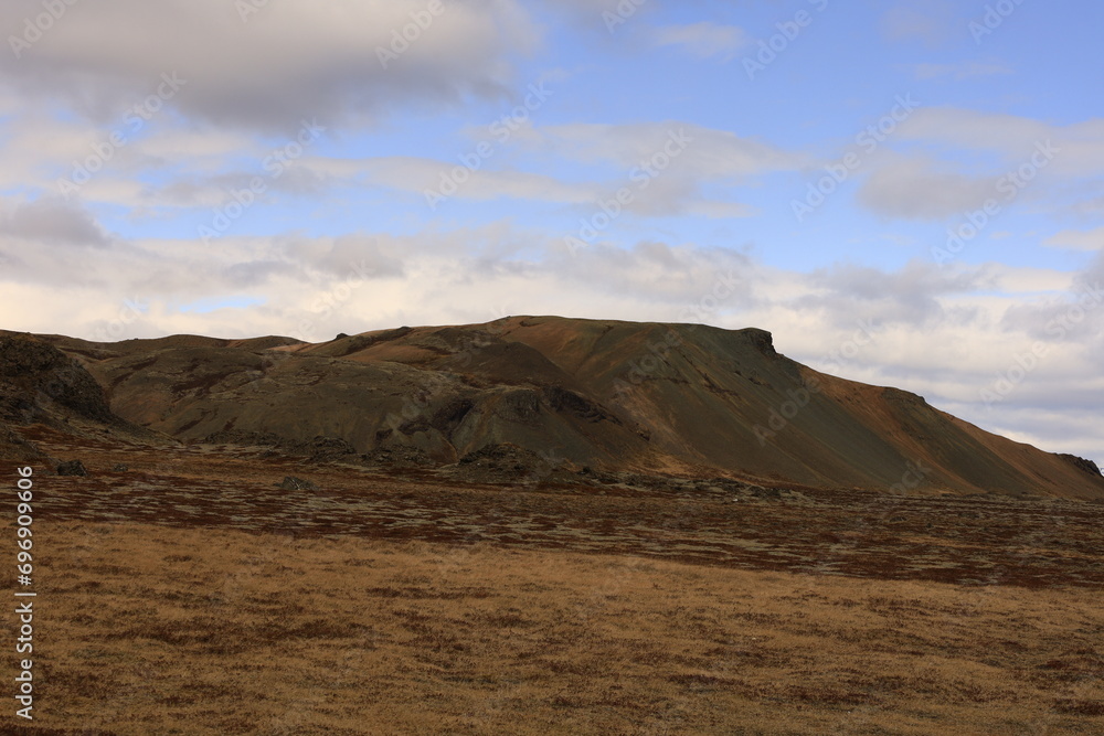 View on a mountain in the south of Iceland, in the Austurland region
