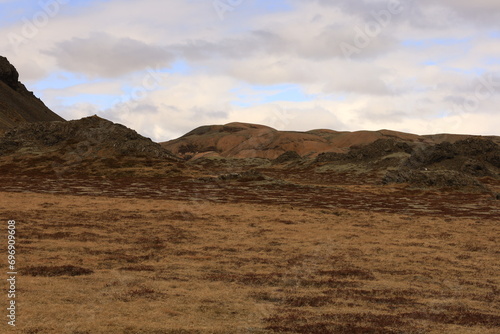 View on a mountain in the south of Iceland, in the Austurland region