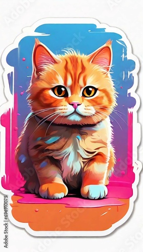 colorful cute cat illustration