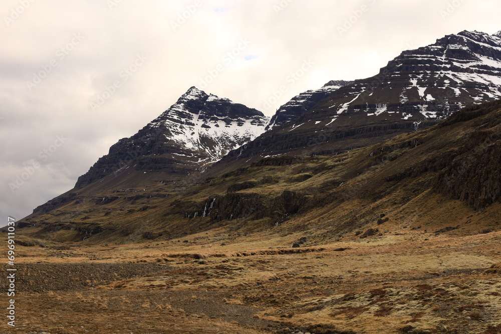 View of the Fáskrúðsfjörður fjord located in the east of Iceland, in the Austurland region View of the Fáskrúðsfjörður fjord located in the east of Iceland, in the Austurland region