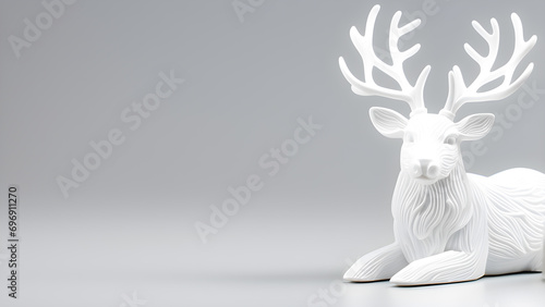 white reindeer shaped eraser on white background for christmas and happy new year. Xmas eve, Boxing day, New year celebration, reindeer, caribou, Santa's Deers