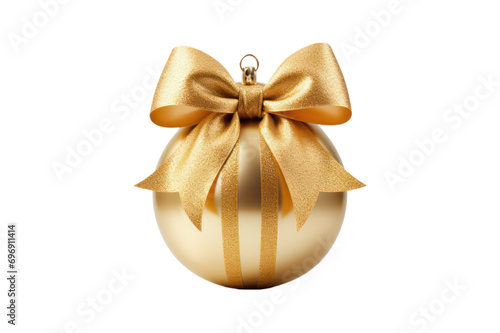 golden christmas ball on transparent background