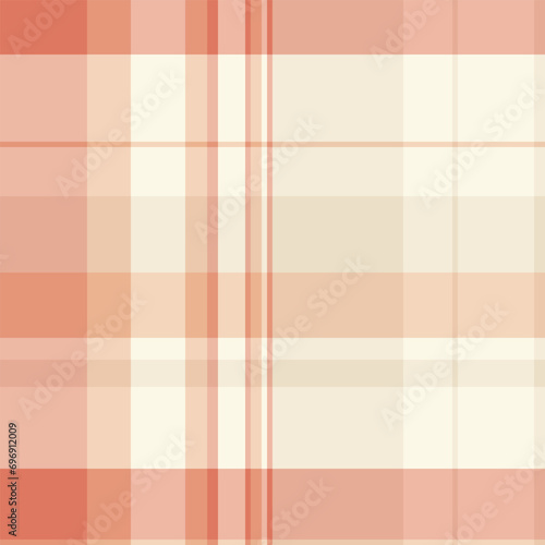 Sheet plaid vector seamless, nostalgic pattern texture fabric. Day check tartan textile background in light and orange colors.