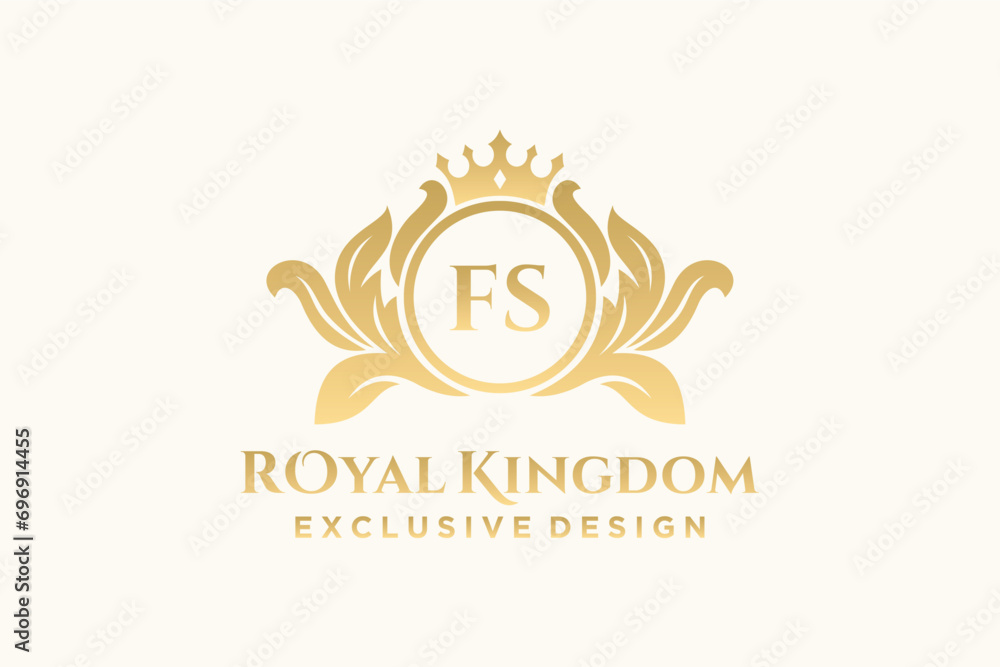 Letter FS template logo Luxury. Monogram alphabet . Beautiful royal initials letter.