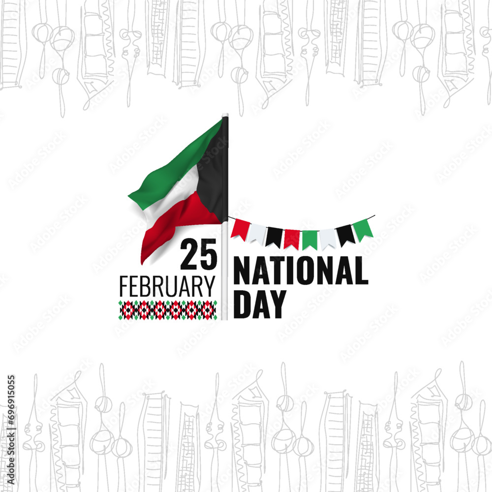 Vector Illustration of National Day Kuwait. 
