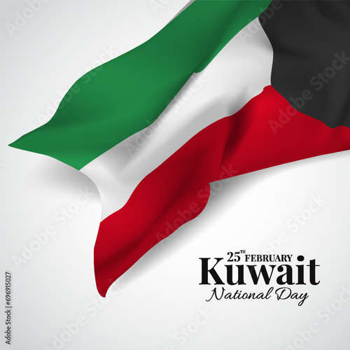 Vector Illustration of National Day Kuwait. Background with flags
