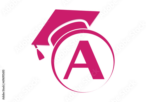 Letter A Education and graduation Logo Design Vector Template.