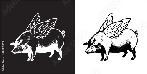 Illustration vector graphics of pig icon