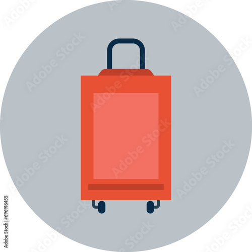 red suitcase icon. travel icon png, travel icon vector, travel icon symbols. move, trip, ride, touring, globetrotting, vacation, tour, traverse, journey vector icon.