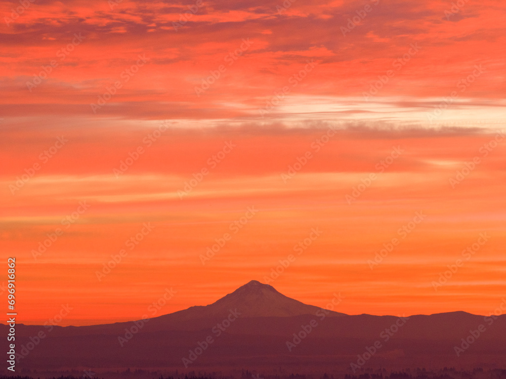 Stunning Sunrise at Mt Hood in Oregon's Pacific Northwest 