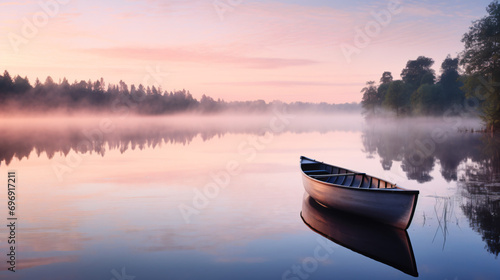 A tranquil summer lake at dawn. © Melvin