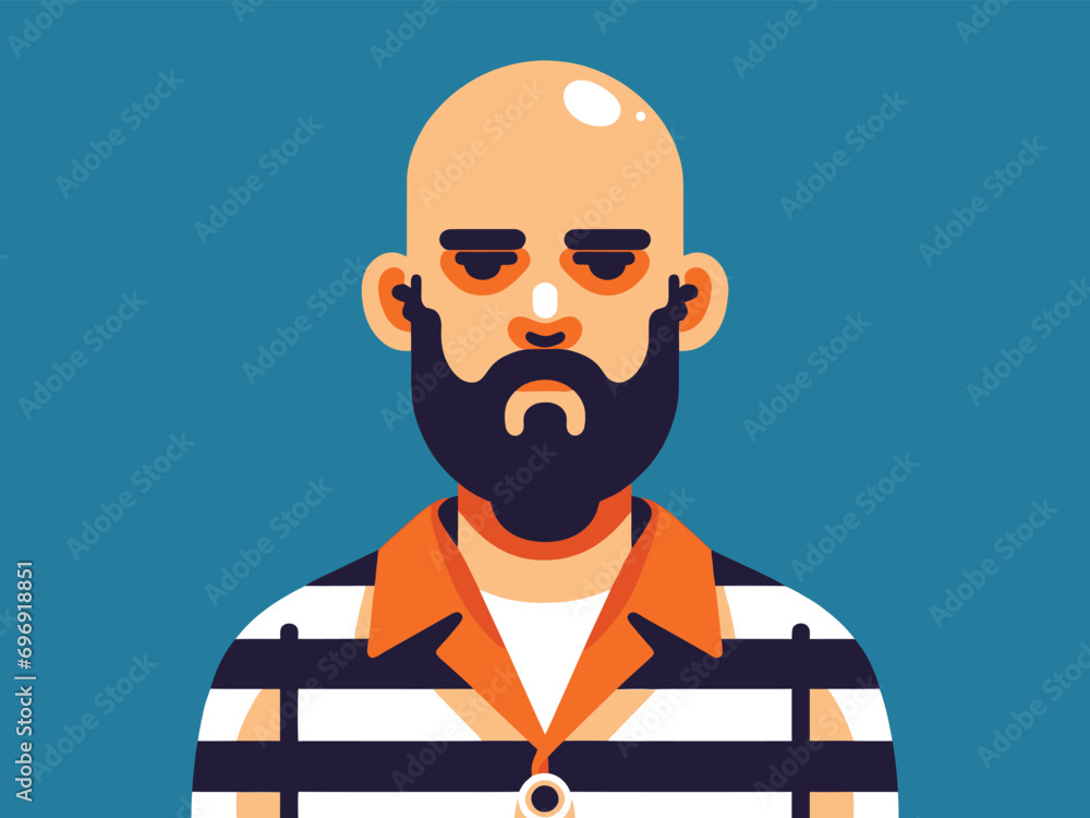 Prisoner or Criminal, illustration or Vector Art, Modern Art Style Prisoner or Criminal, illustration or Vector Art, Modern Art Style