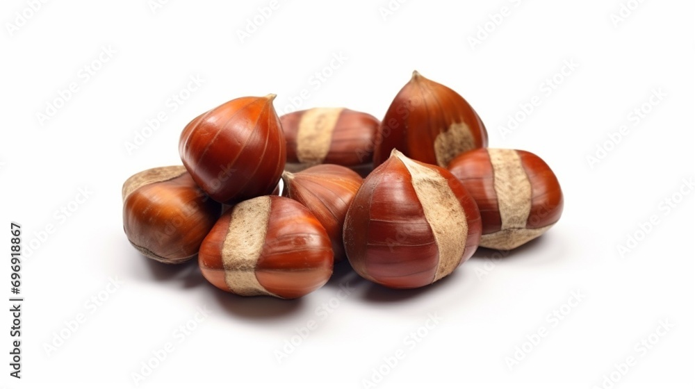 Delicious sweet roasted edible chestnut isolated Ai Generative Delicious sweet roasted edible chestnut isolated Ai Generative