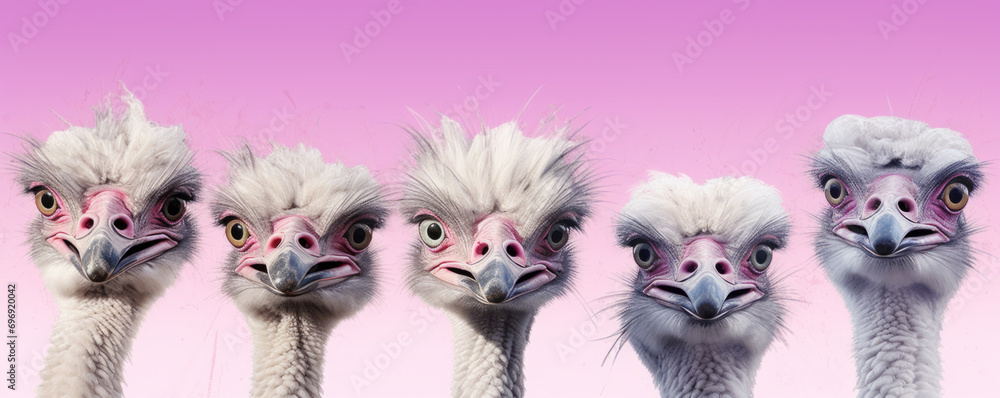 Fototapeta premium Funny ostrich in studio