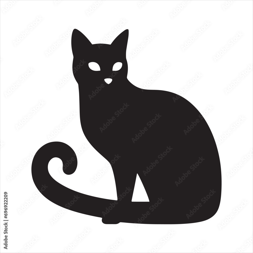 Cat Silhouette: Coastal Zen, Feline Grace by the Seaside - Whiskered Shadows on Sandy Shores
