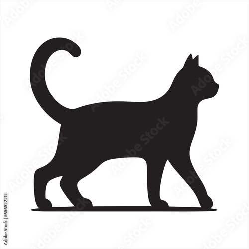 Jungle Reverie: Cat Silhouette Amongst Exotic Foliage - Wild Feline Beauty in Tropical Twilight
