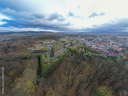 Southern Poland landscape, mountains, autumn, day, sun, sky, clouds, Klodzka Basin, dramatic and majestic scenery photo