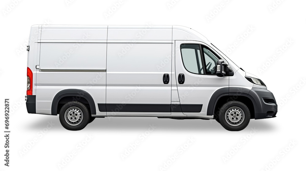 white delivery van isolated on transparent Background white delivery van isolated on transparent Background