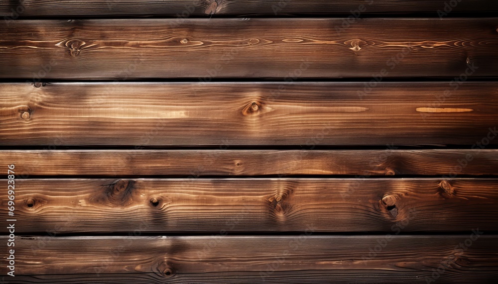 Fototapeta premium Vintage brown rustic wooden texture with soft illumination and warm light on bright wood background