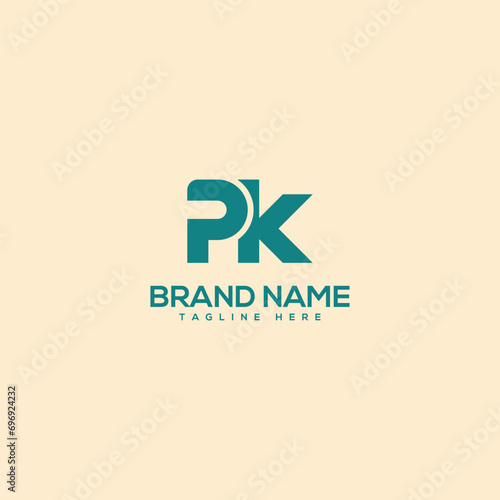 Alphabet minimal letter PK KP logo design template - vector.